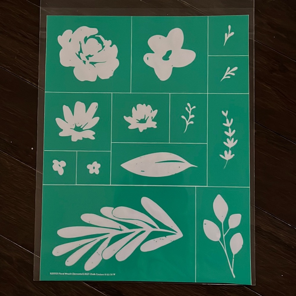Brand New Chalk Couture Floral Wreath Elements Transfer